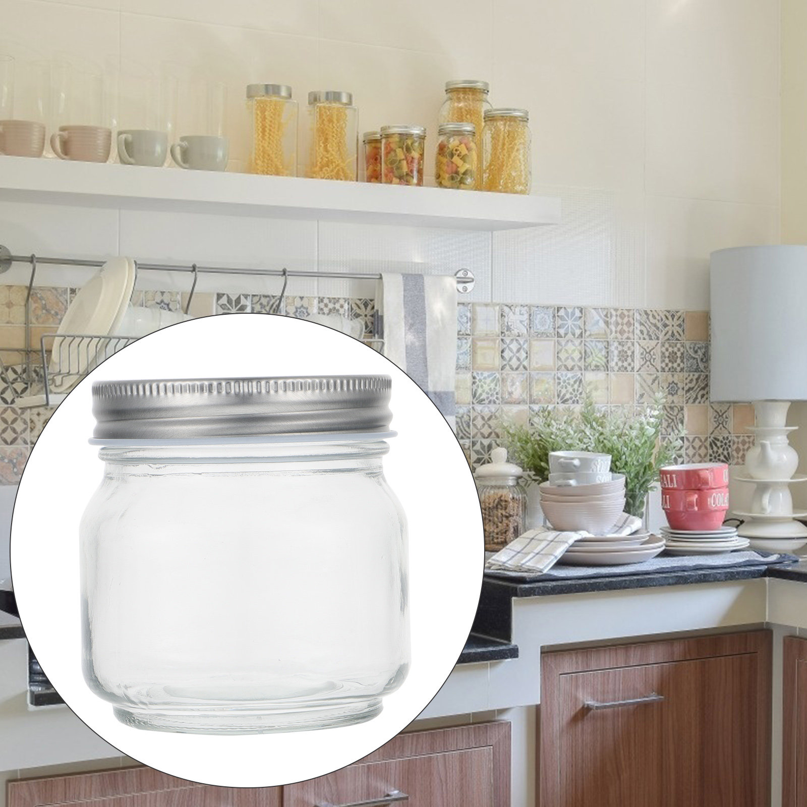 Food Storage Glass Containers - Zestaw 6 szklanych słoików typu Mason,