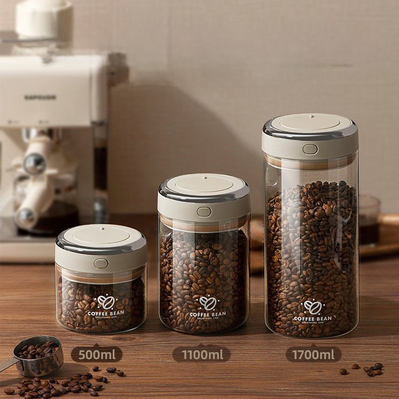 Food Storage Glass Containers - Pojemnik próżniowy na kawę ziarnistą 500/1100/1700ml