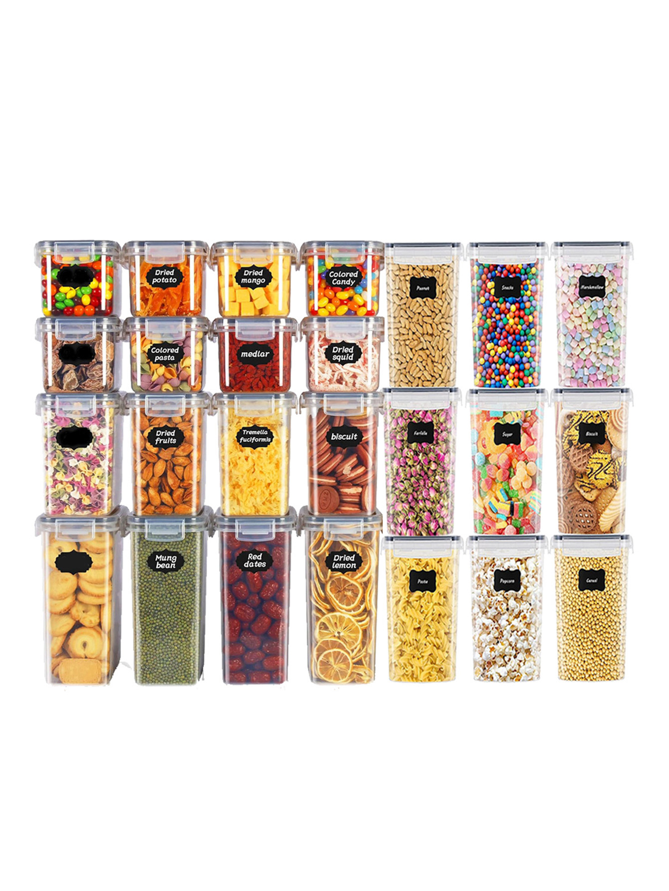 Food Storage Warehouse - 48 sztuk, szczelne pojemniki do przechowywania