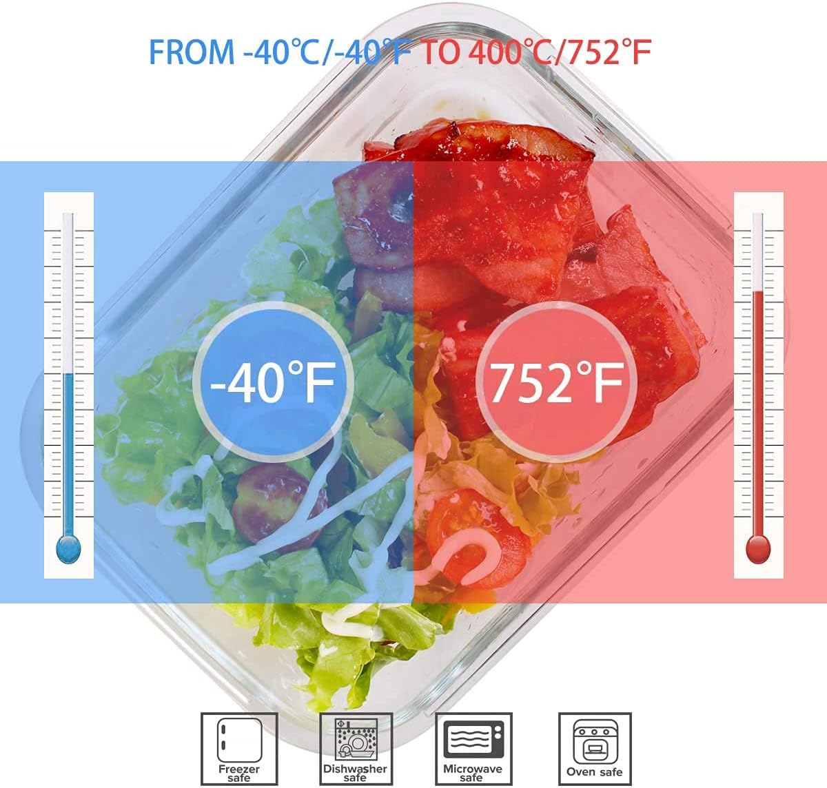 18-częściowy zestaw szklanych  – Food Storage Glass Containers recenzja i cena