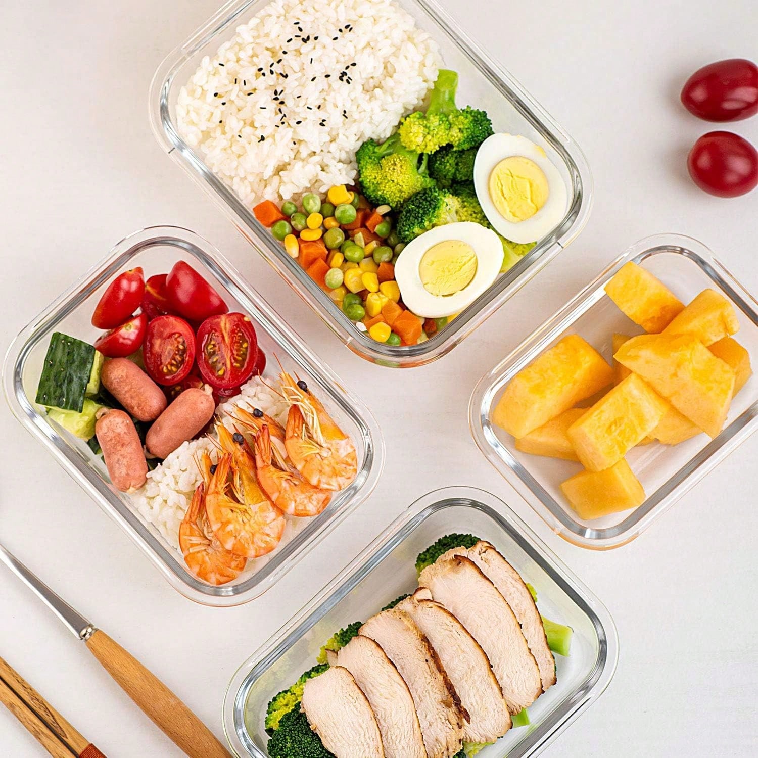 10 sztuk szklanych pojemników  – Food Storage Warehouse recenzja i cena