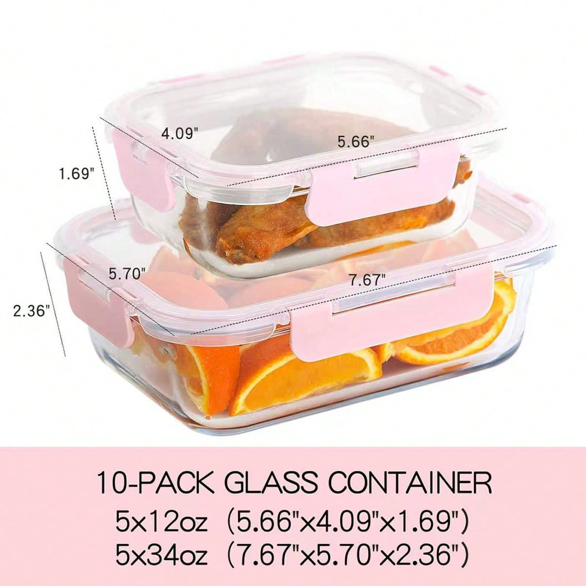 10 sztuk szklanych pojemników  – Food Storage Warehouse recenzja i cena